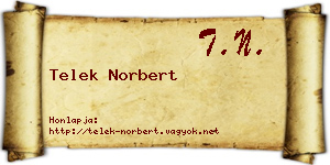 Telek Norbert névjegykártya